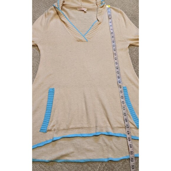 Fresh Produce Women Sweater Tunic Hi-Lo Knit Hooded V-Neck M/L - Picture 6 of 10